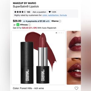 MAKEUP BY MARIO SUPERSATIN LIPSTICK - Color: Forest Hills